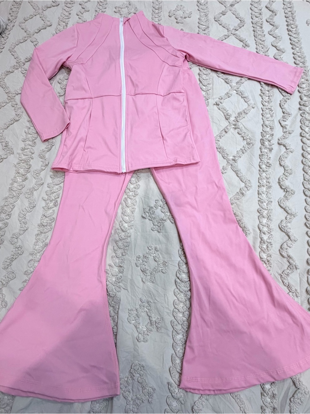Pink Kids Matching Set Jacket & Flared Pants